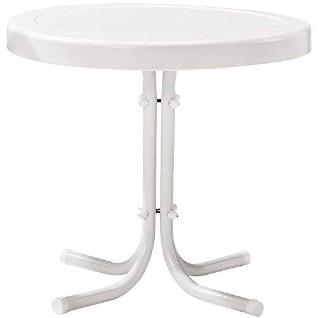 Metal Outdoor Side Table Alabaster White Q92667