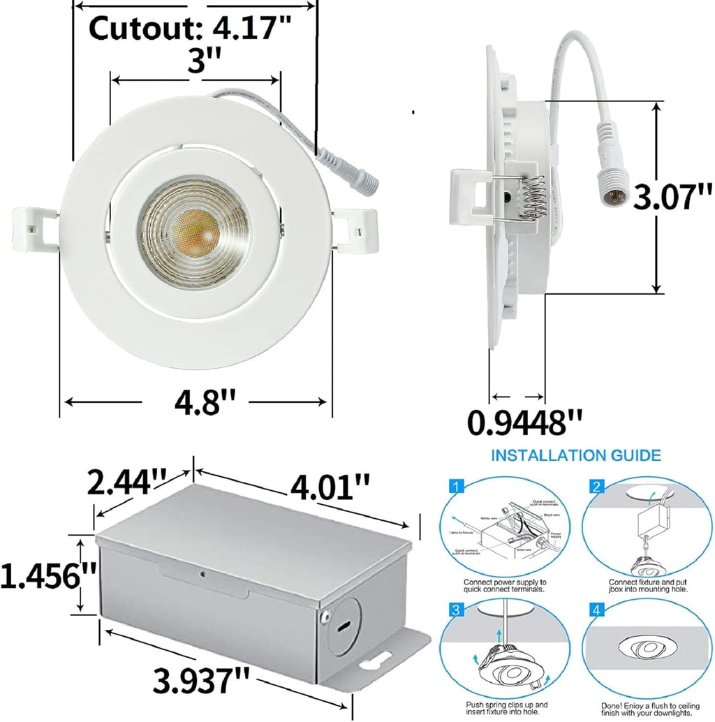 4 inch Smart LED Recessed Lights, 9W, 2 Pack O147942
