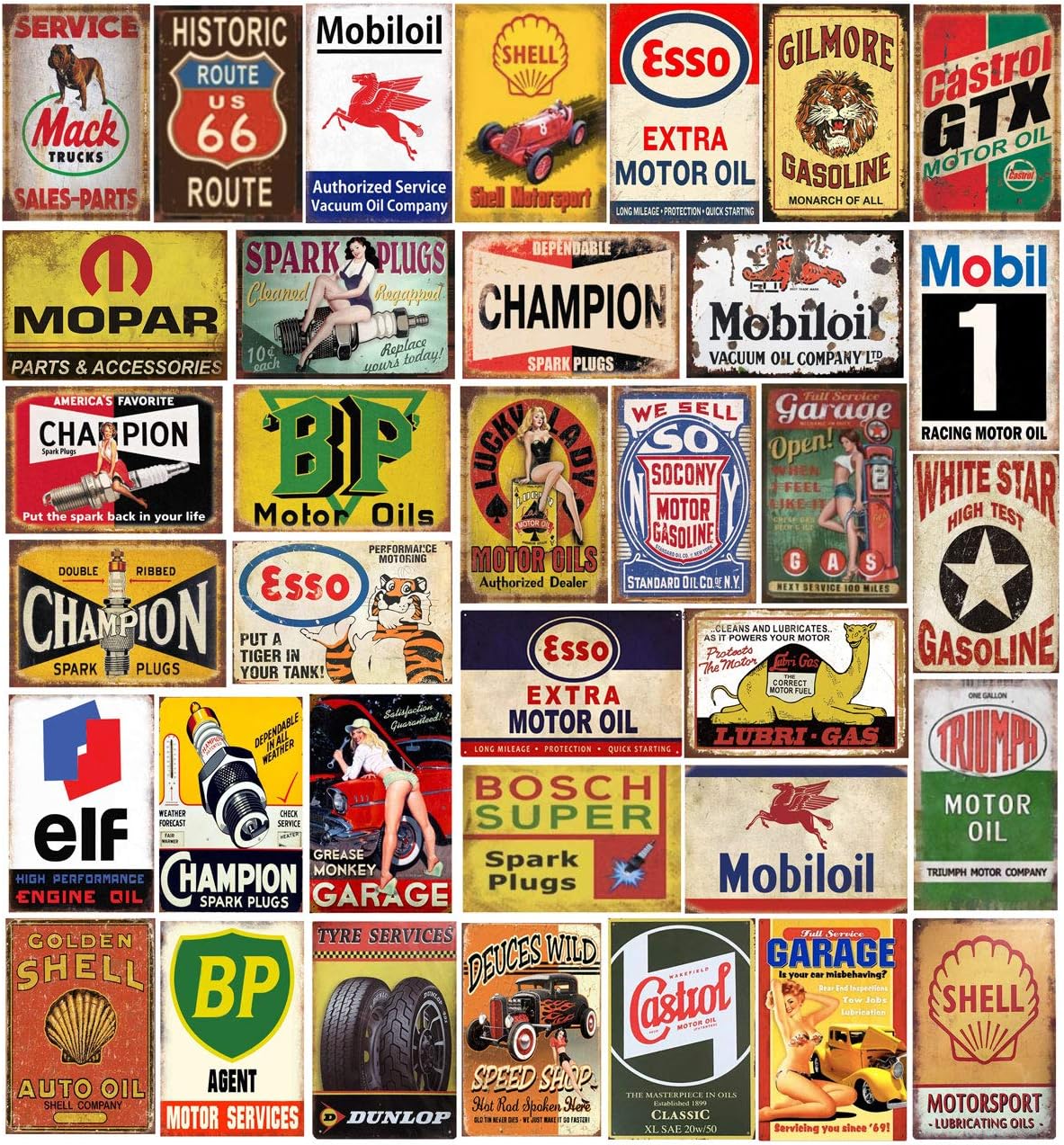 35 Pieces Vintage Metal Tin Signs, 8x12 Inch S4619