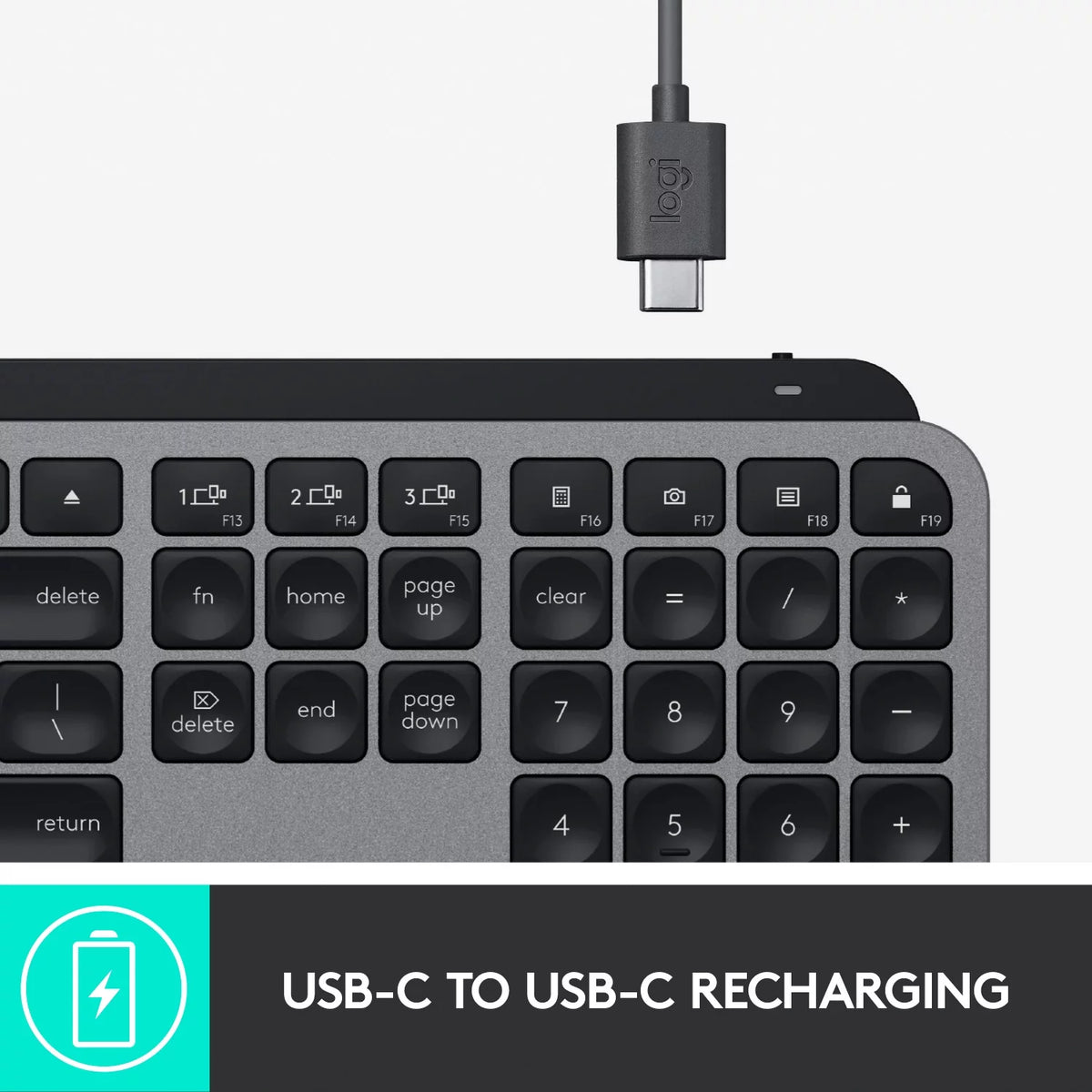 Wireless Illuminated Keyboard, Backlit LED Keys, Bluetooth, USB-C, Metal Build - Space Gray I880651