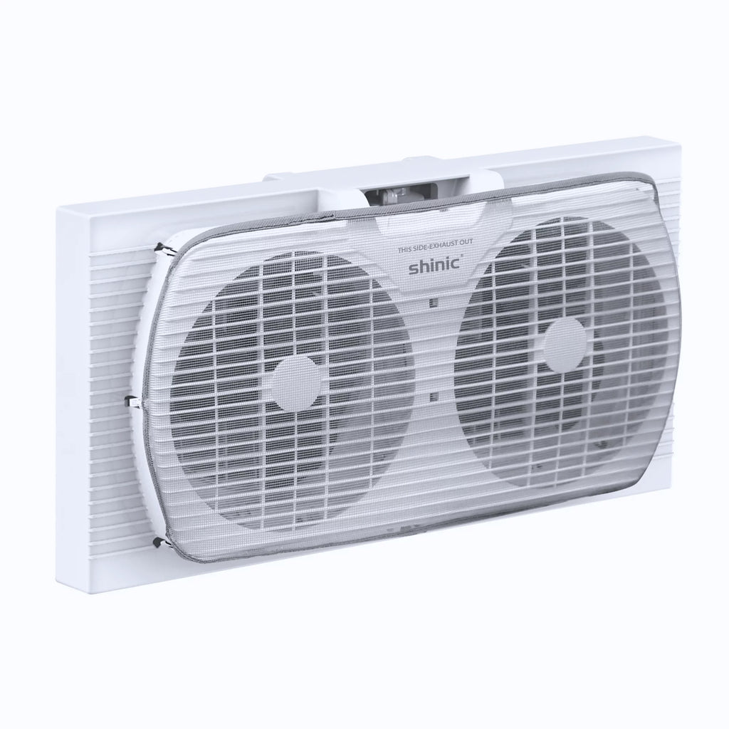 9 3-Speed Twin Window Fan with Removable Bug Screen, White Q134