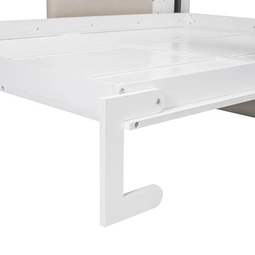 Queen Size Murphy Bed with Sofa and Top Shelf White A87712