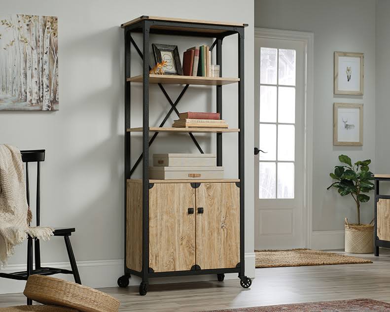 Milled Mesquite Finish Bookcase with Doors W829705