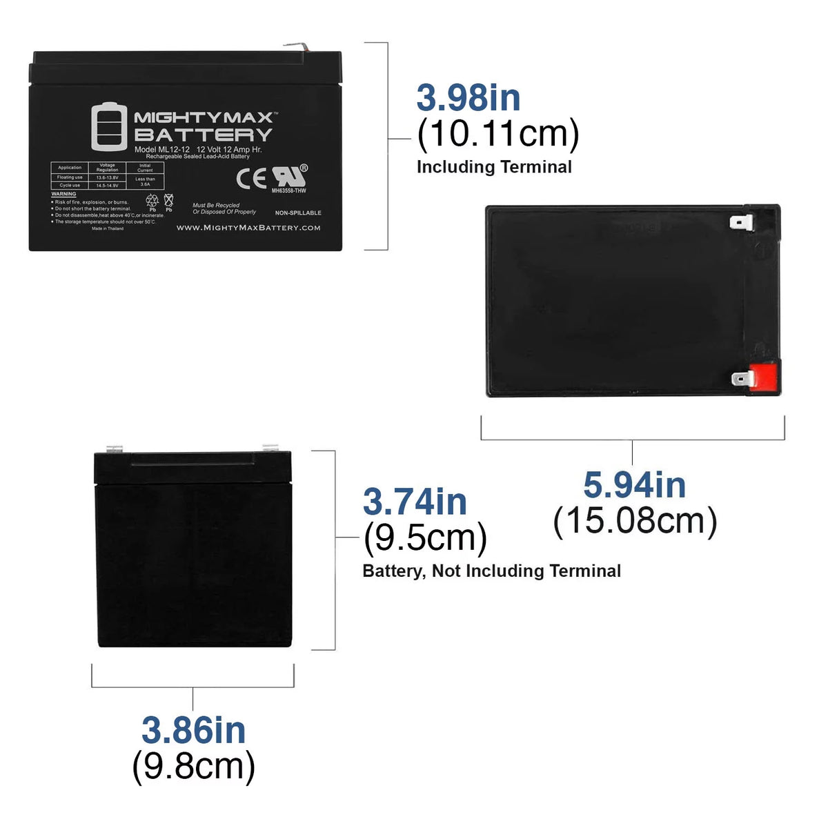12V 12AH Deep-Cycle Rechargeable Battery I4507