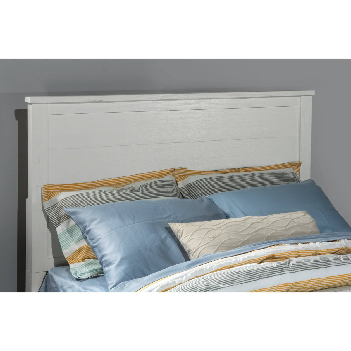 White Full Panel Bed with Trundle P6796