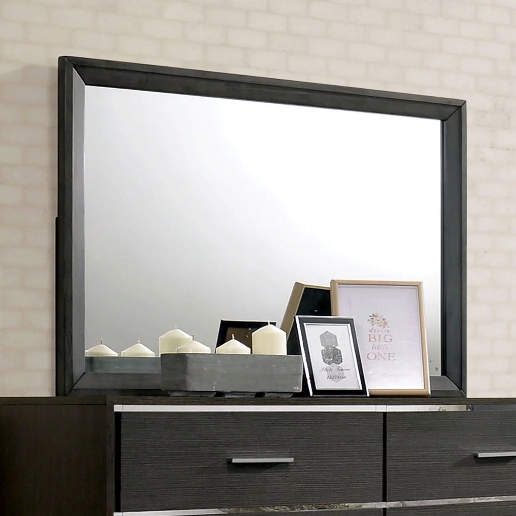 6pc King Size Bedroom Set with Dresser Chest Mirror Nightstands H24103