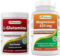 L-Glutamine Pure Powder 1 LB & Magnesium Glycinate 425 mg R94358