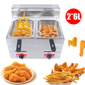 Electric Deep Fryer, 2*6L Double Stainless Steel with 2 Basket P667