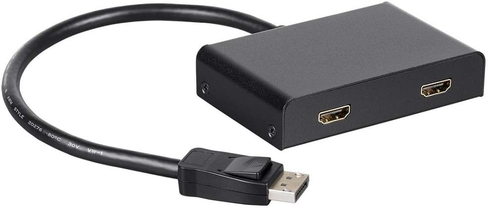 2-Port DisplayPort 1.2 to HDMI MST Hub, Black, Pack of 2 Q5147