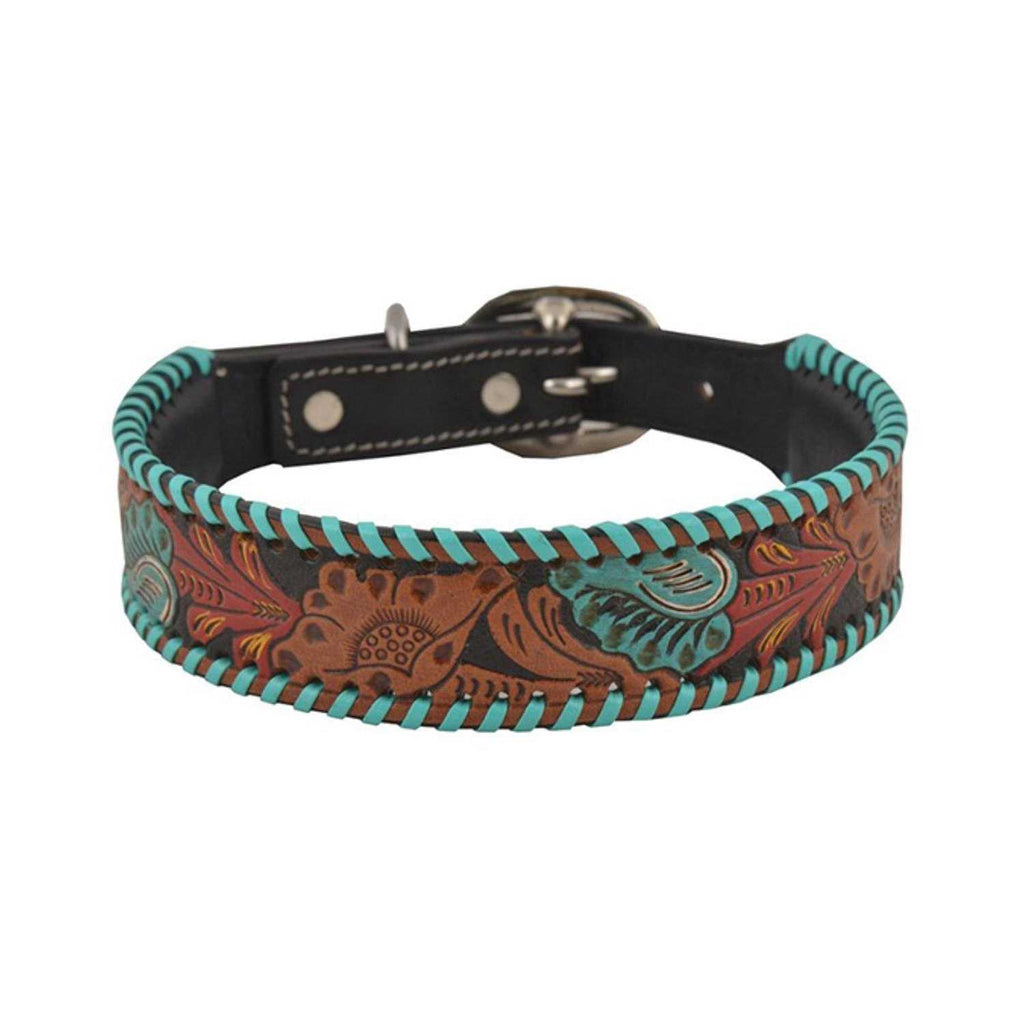 Tooled Leather Dog Collar P186