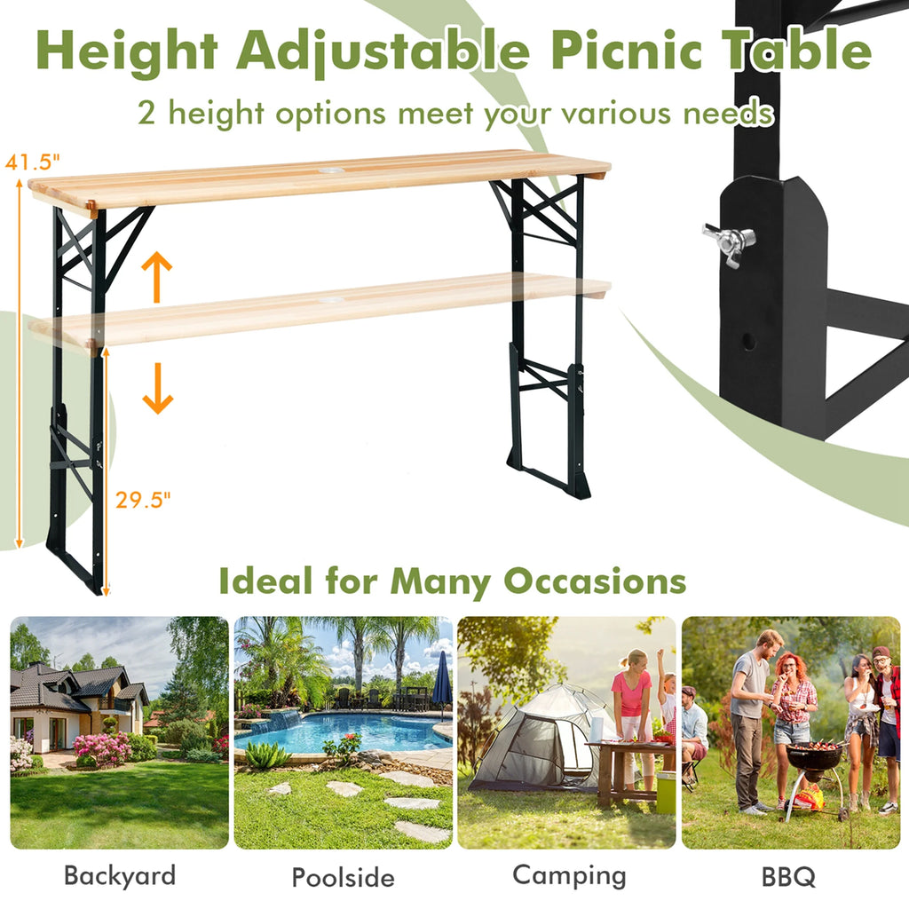 5.5 Ft Folding Wood Picnic Table I461