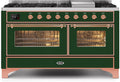 60 Dual Fuel Natural Gas Range Emerald Green Copper Trim A610545