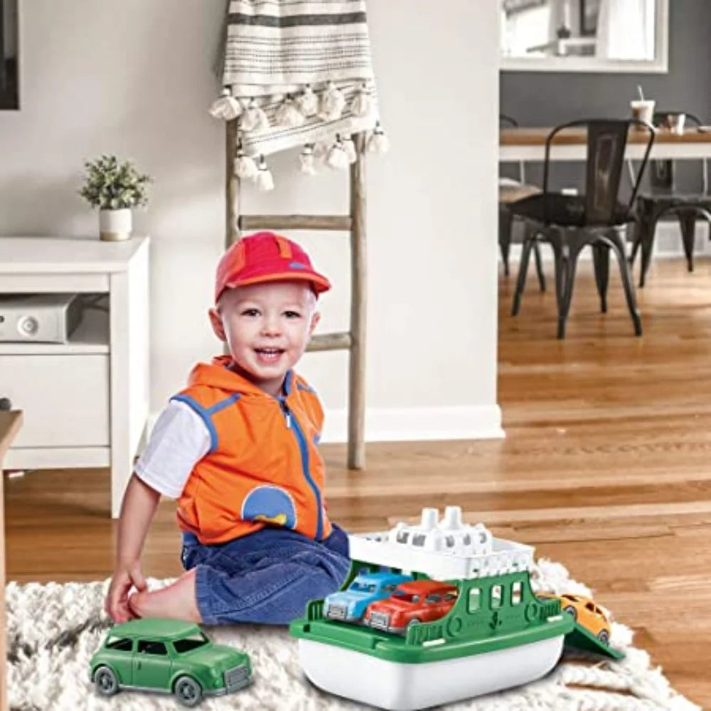 Green Toys Ferry Boat with 4 Cars Bathtub Toy K21386