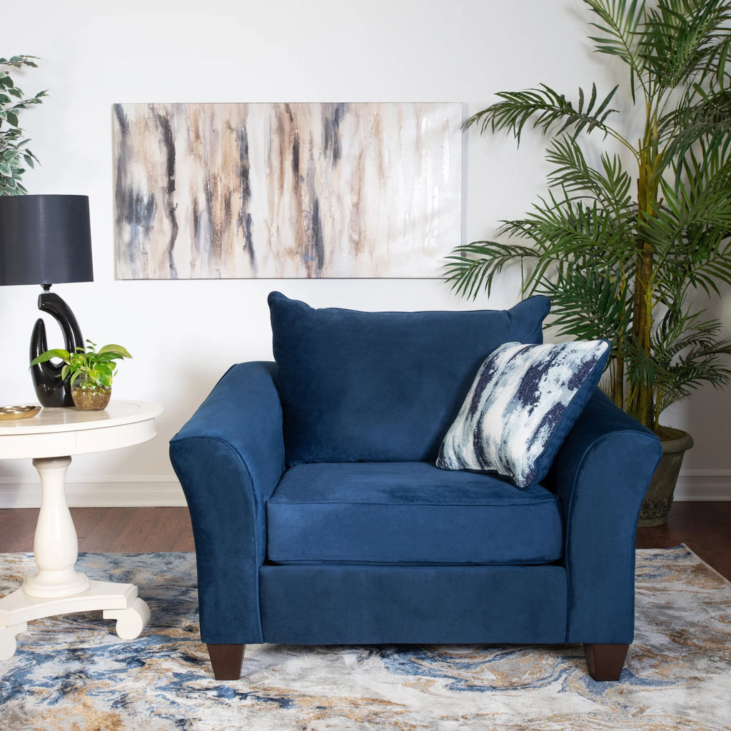 Navy Blue 4-Piece Fabric Sofa Set M742