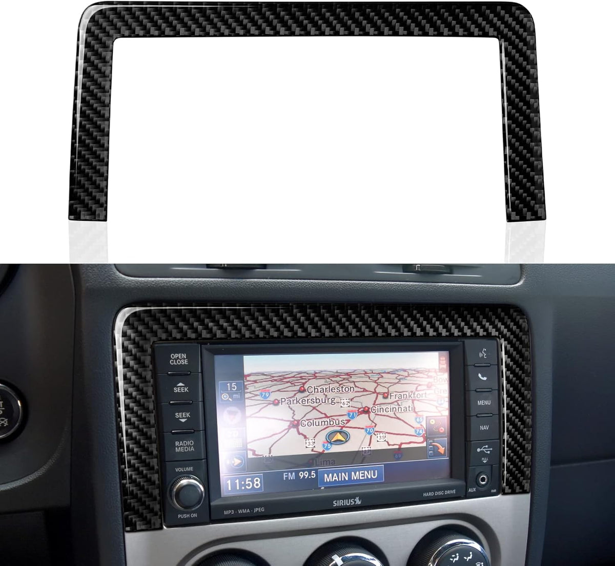 Carbon Fiber Center Console Dashboard Sticker Interior Trim Cover, Pack of 2 W105