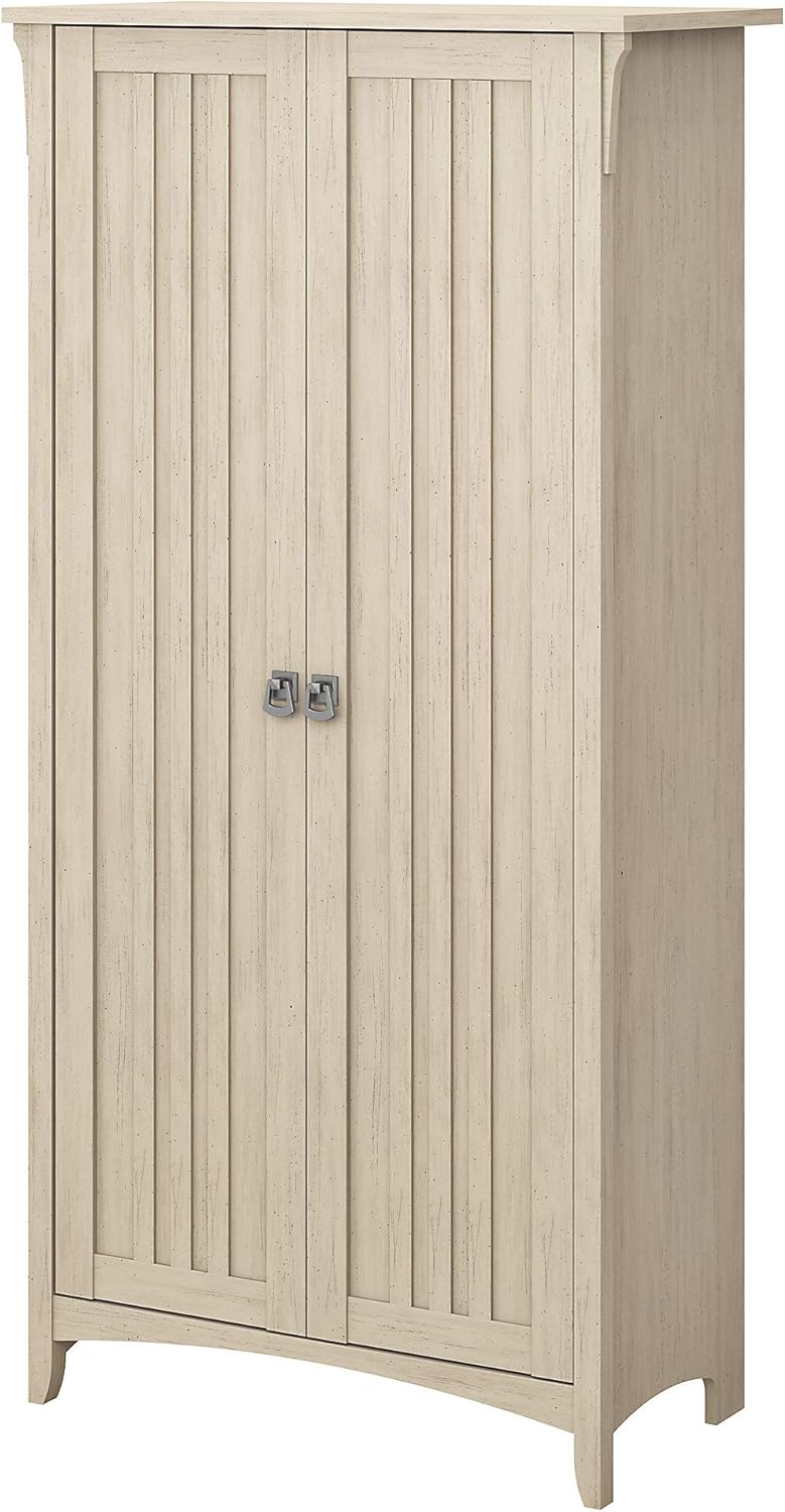 Tall Storage Cabinet with Doors in Cape Cod Gray O358685