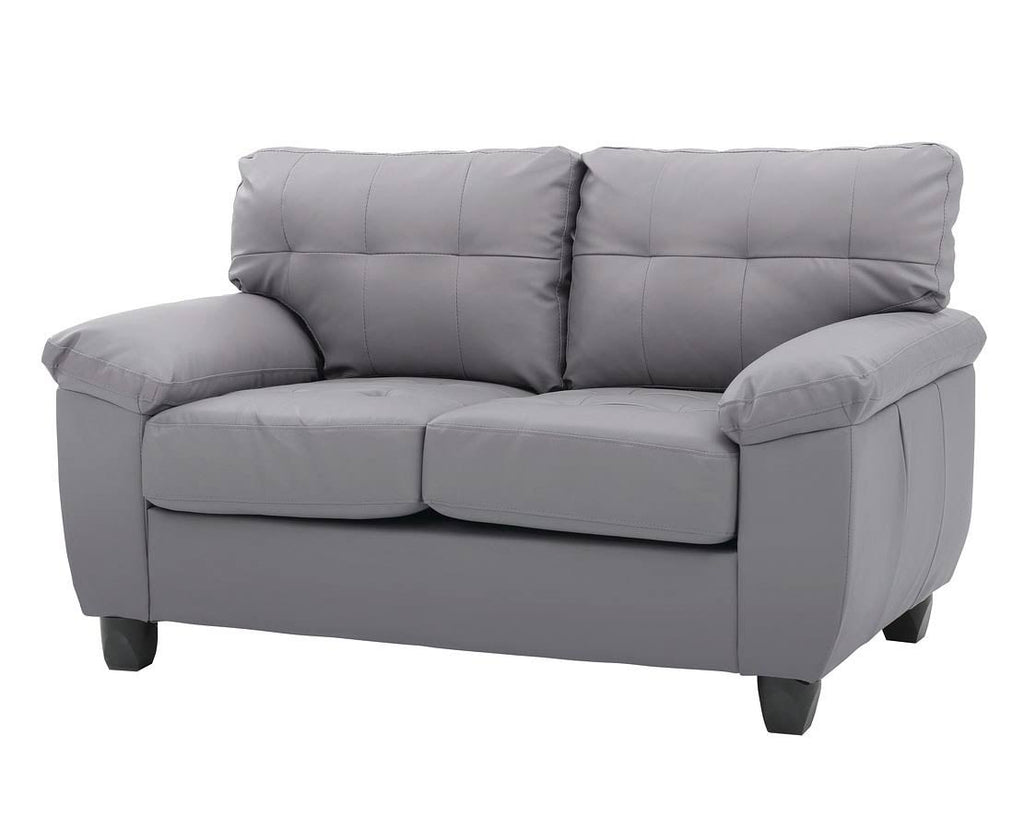 Gray Faux Leather Loveseat O91568