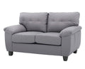 Gray Faux Leather Loveseat O91568