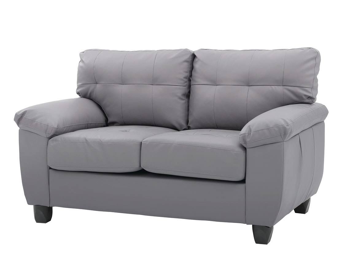 Gray Faux Leather Loveseat O91568