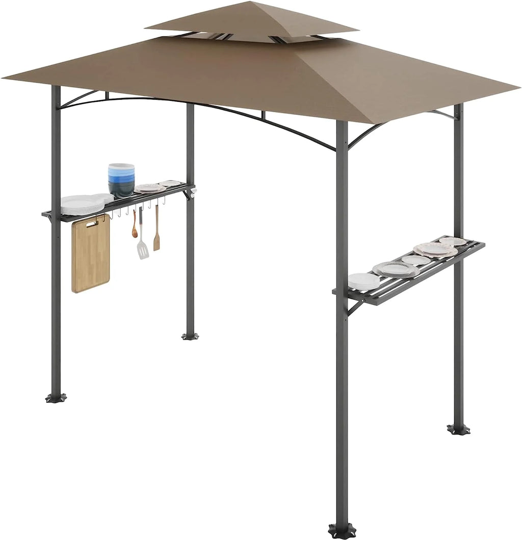 Khaki 8 x 5 FT Grill Canopy with Air Vent Z73318