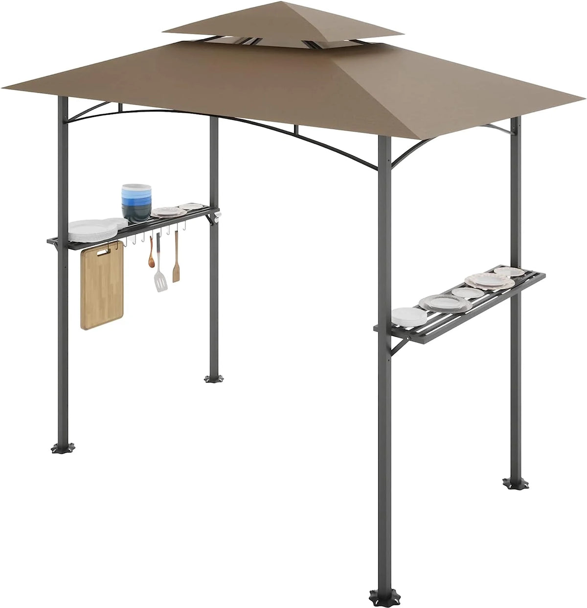Khaki 8 x 5 FT Grill Canopy with Air Vent Z73318