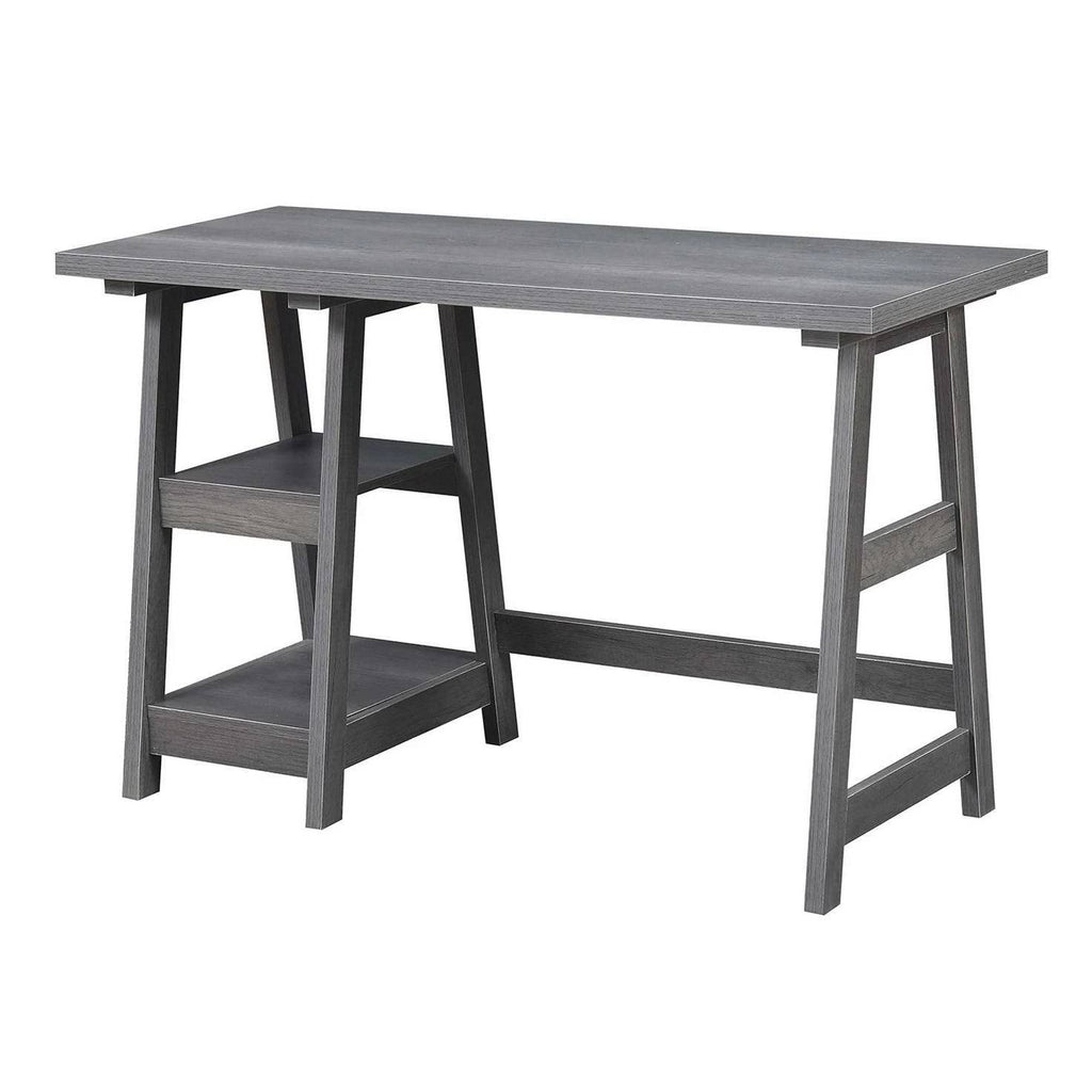 Charcoal Grey Desk with Shelves I857949