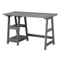 Charcoal Grey Desk with Shelves I857949