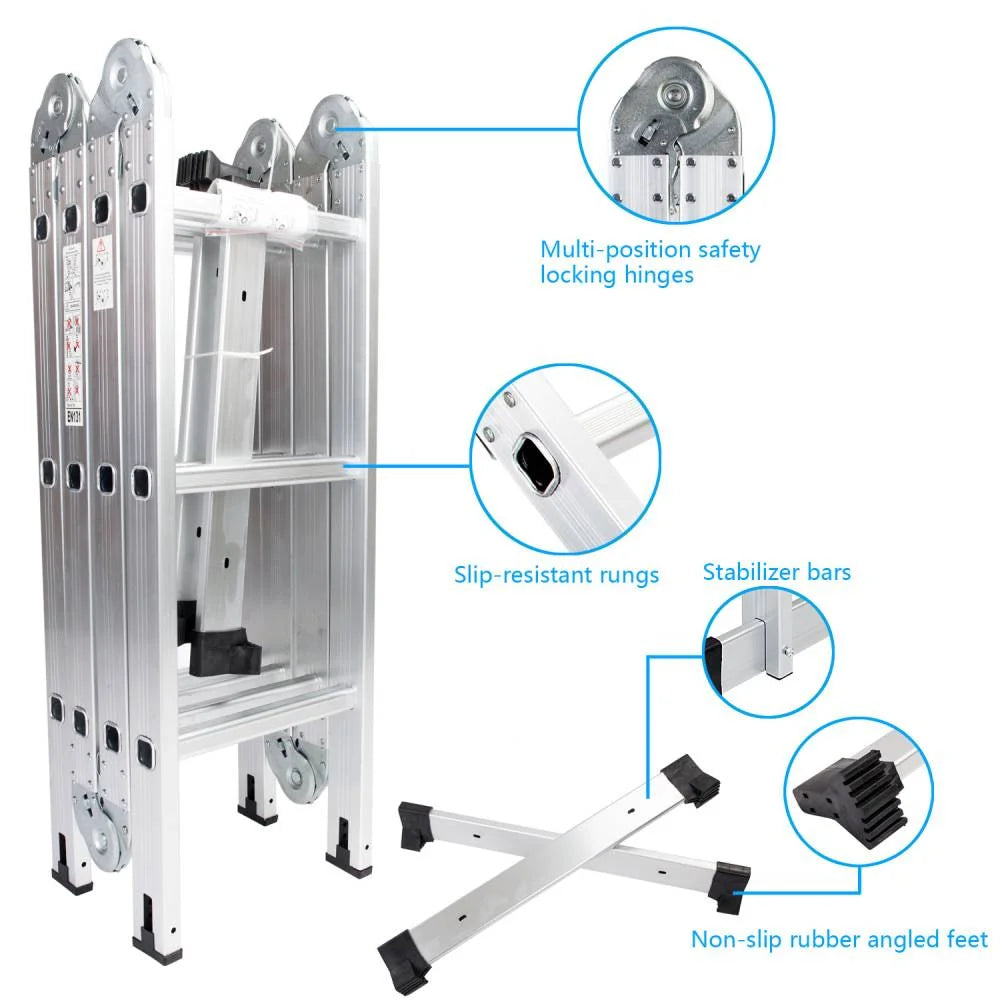 12.5ft 7 in 1 Folding Aluminium Scaffold Ladder Z2976