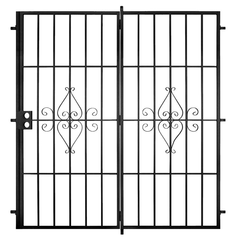 Black Projection Mount Outswing Steel Patio Security Door F10596