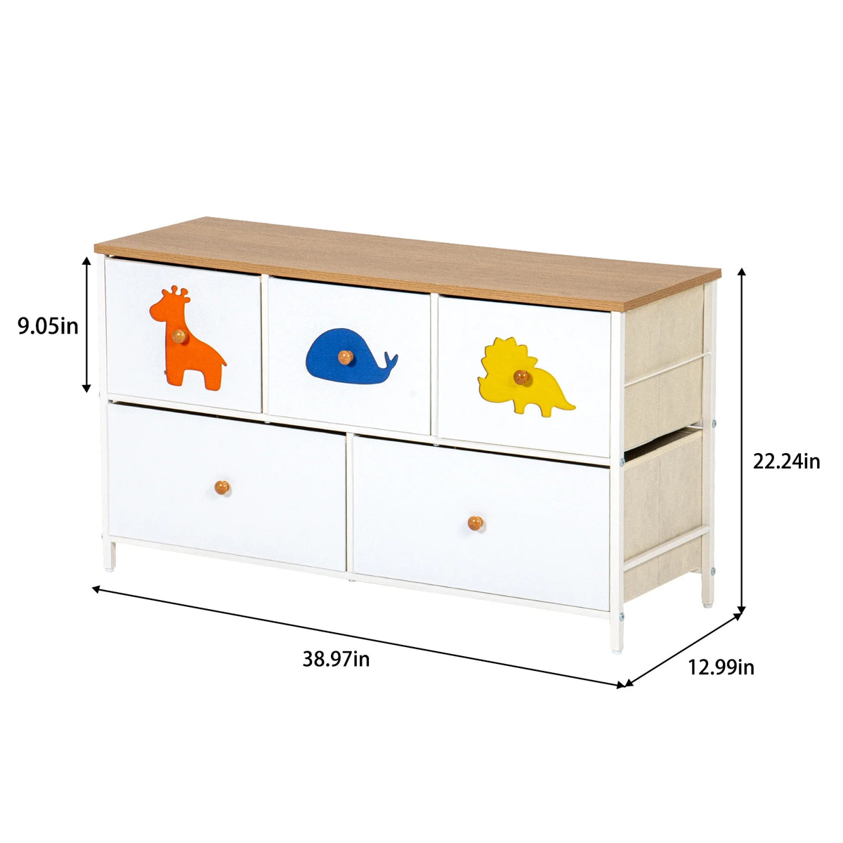 White 5 Drawer Dresser O80882