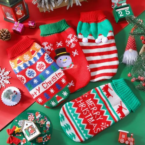 4 Pack Dog Christmas Sweater W36501