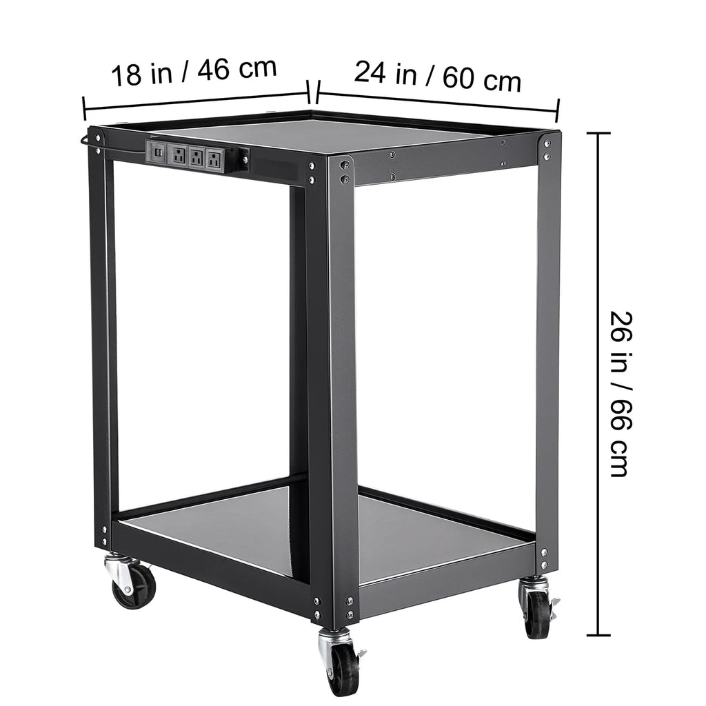 Steel Media Cart with Power Strip K478393