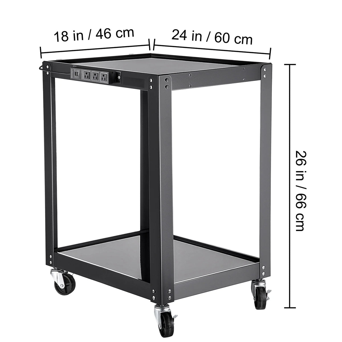 Steel Media Cart with Power Strip K478393
