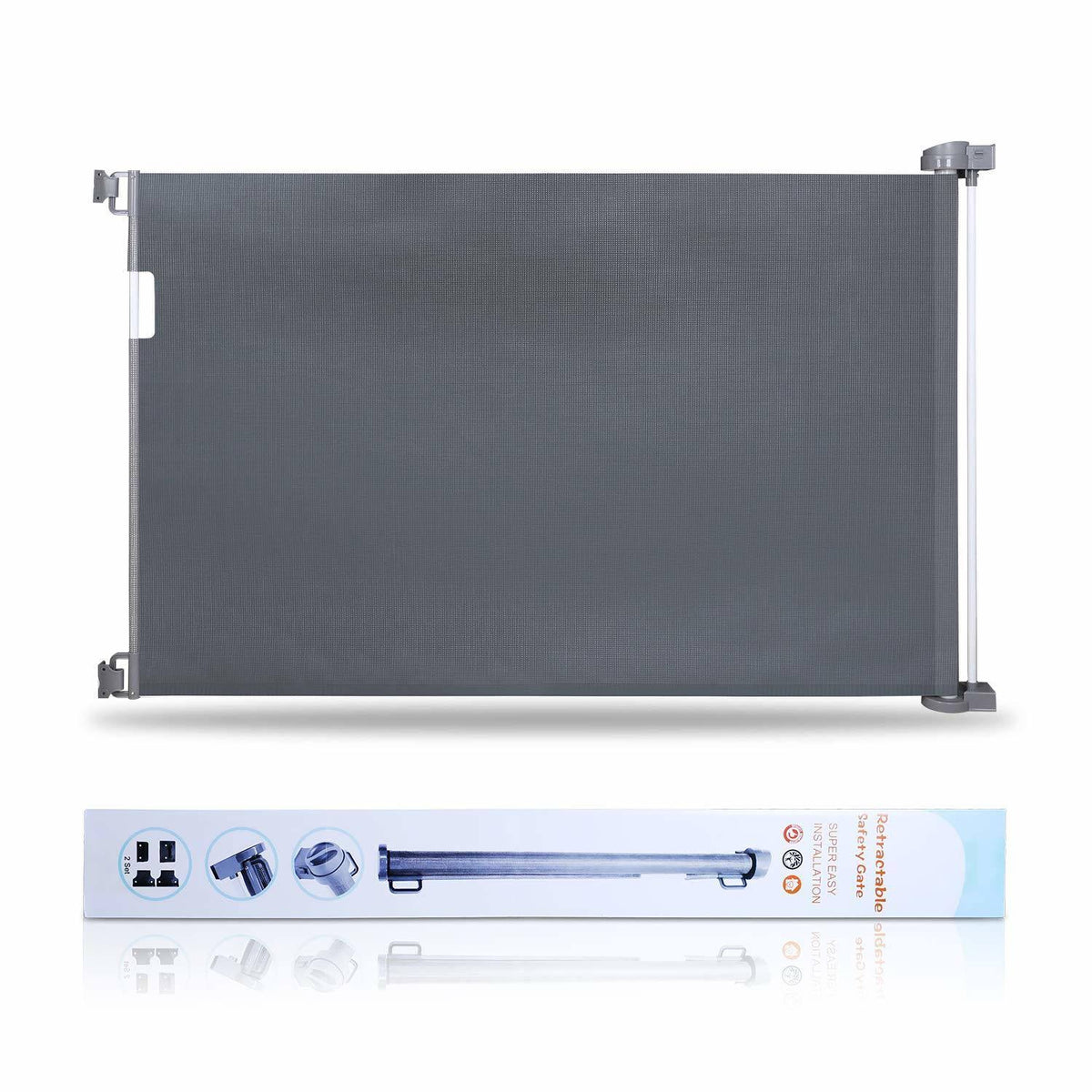 Grey Retractable Baby Gate N823