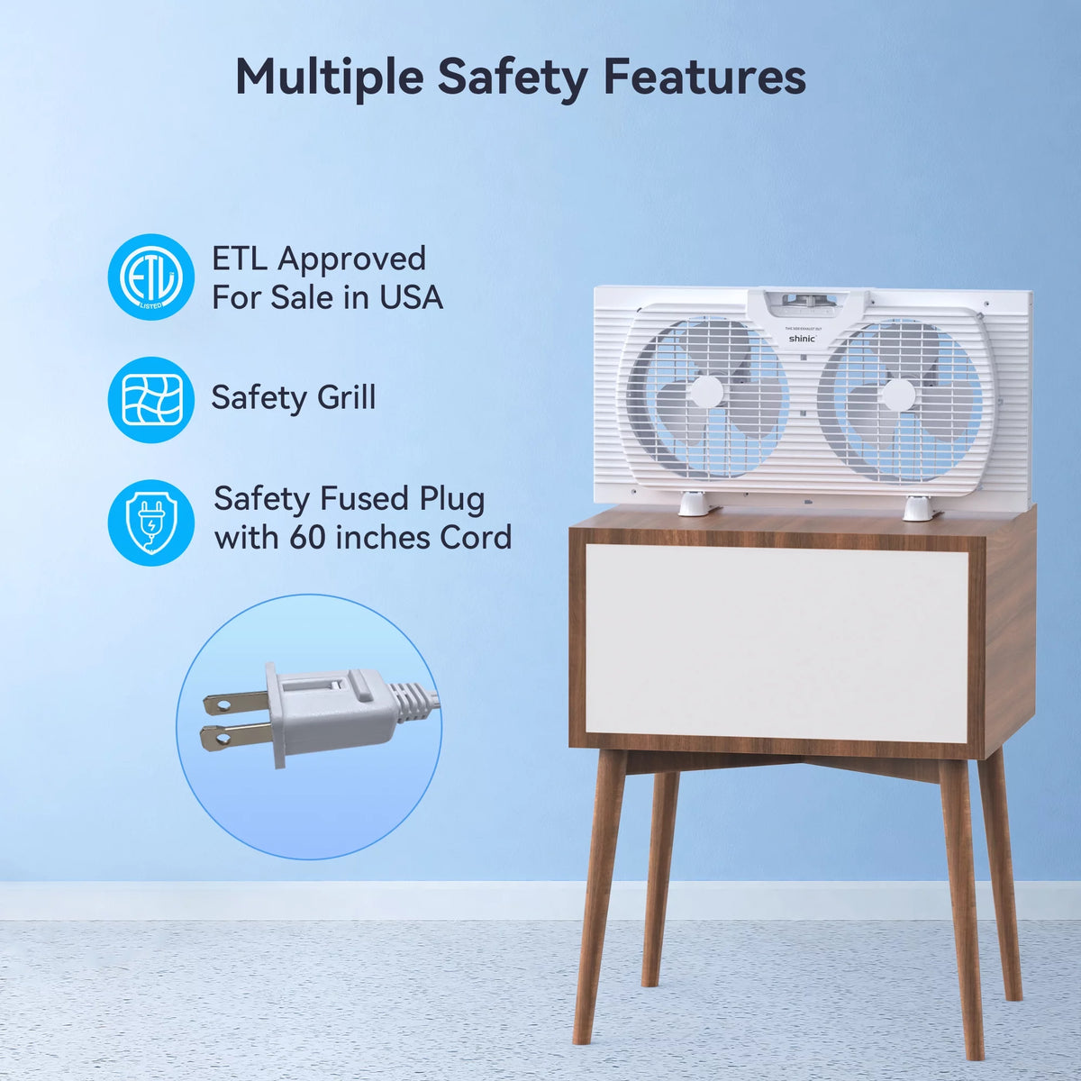 9 3-Speed Twin Window Fan with Removable Bug Screen, White Q134