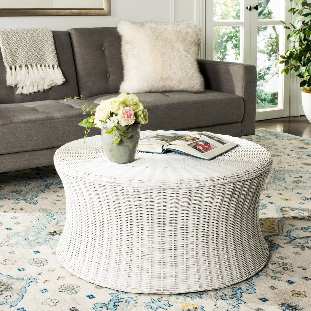 White Cocktail Ottoman V18950