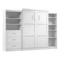 White Wood Queen Storage Wall Bed I599