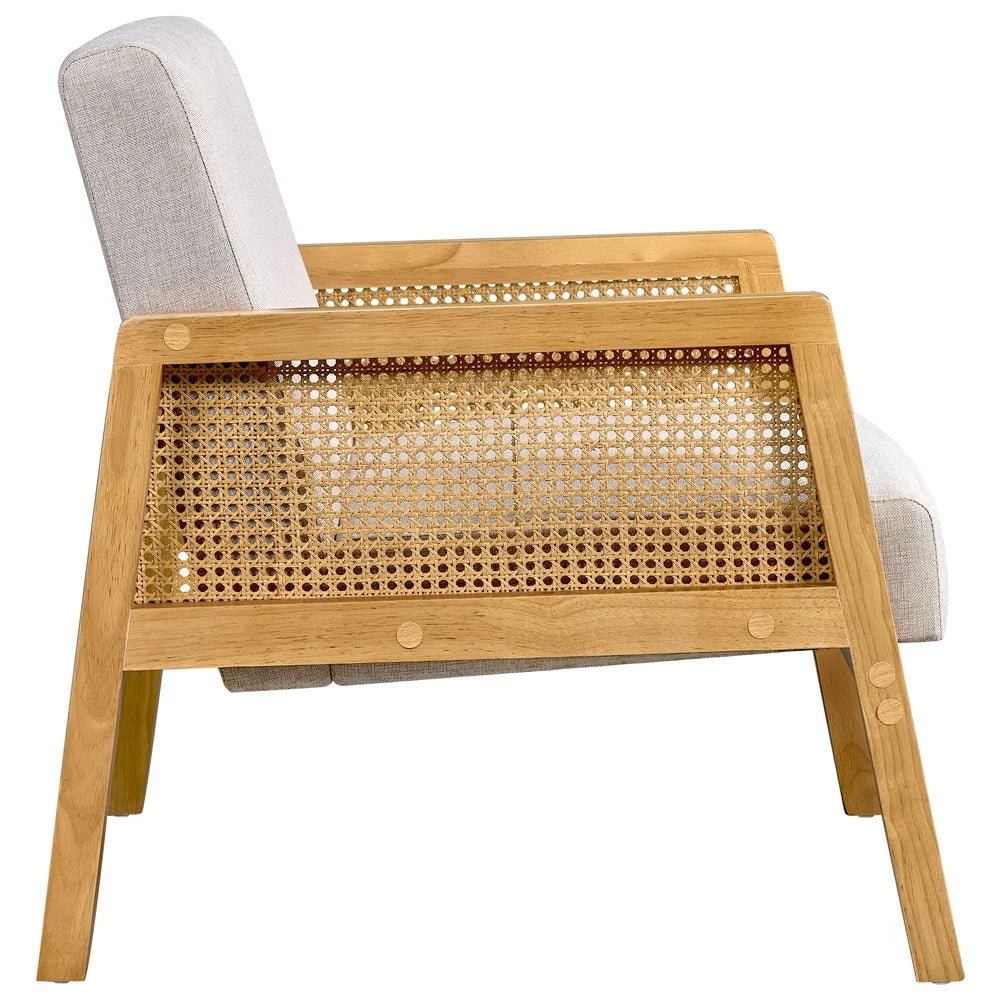 Beige Fabric Upholstered Accent Chair C7917