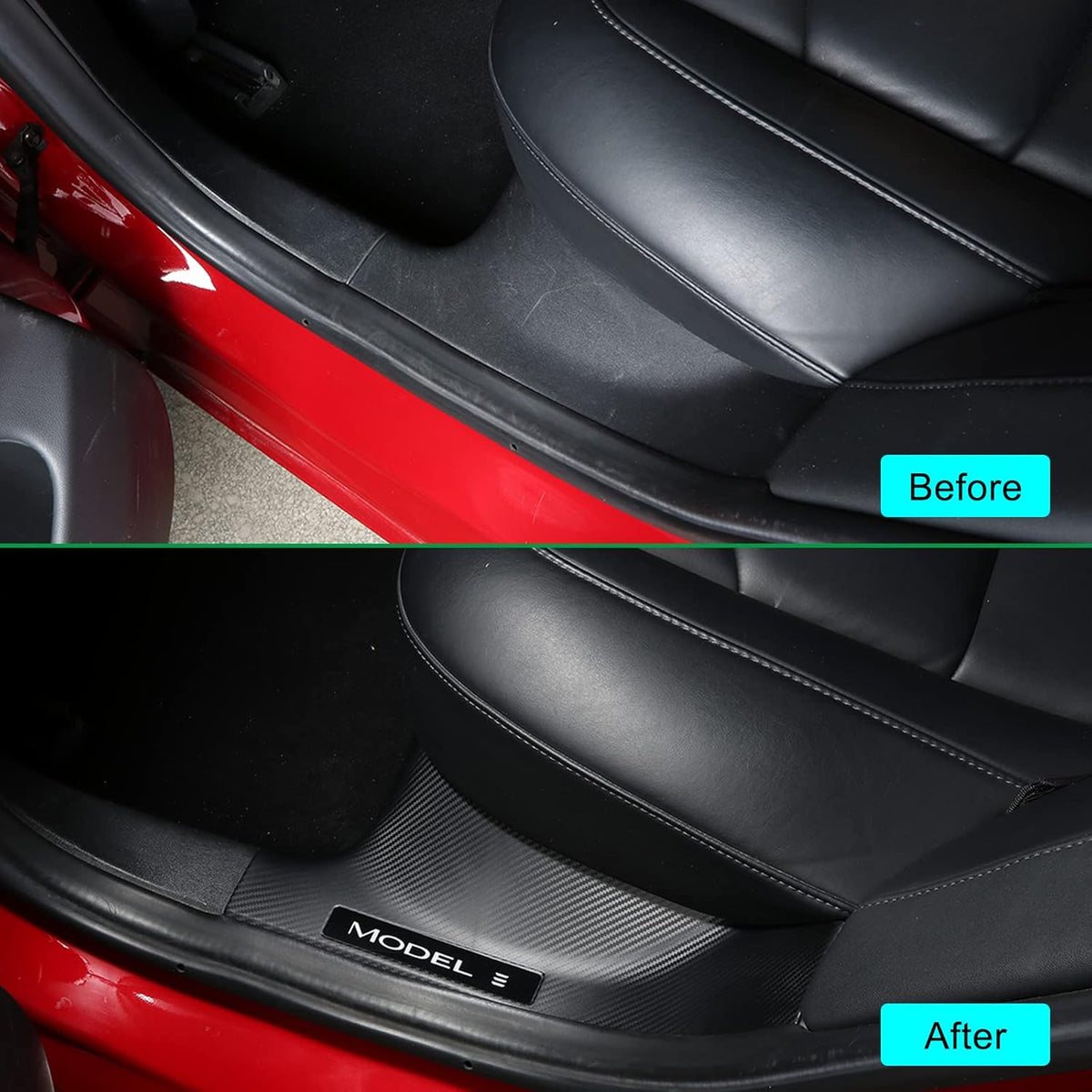 Matte Carbon Fiber Pattern ABS Plastic Door Sill Cover F82108