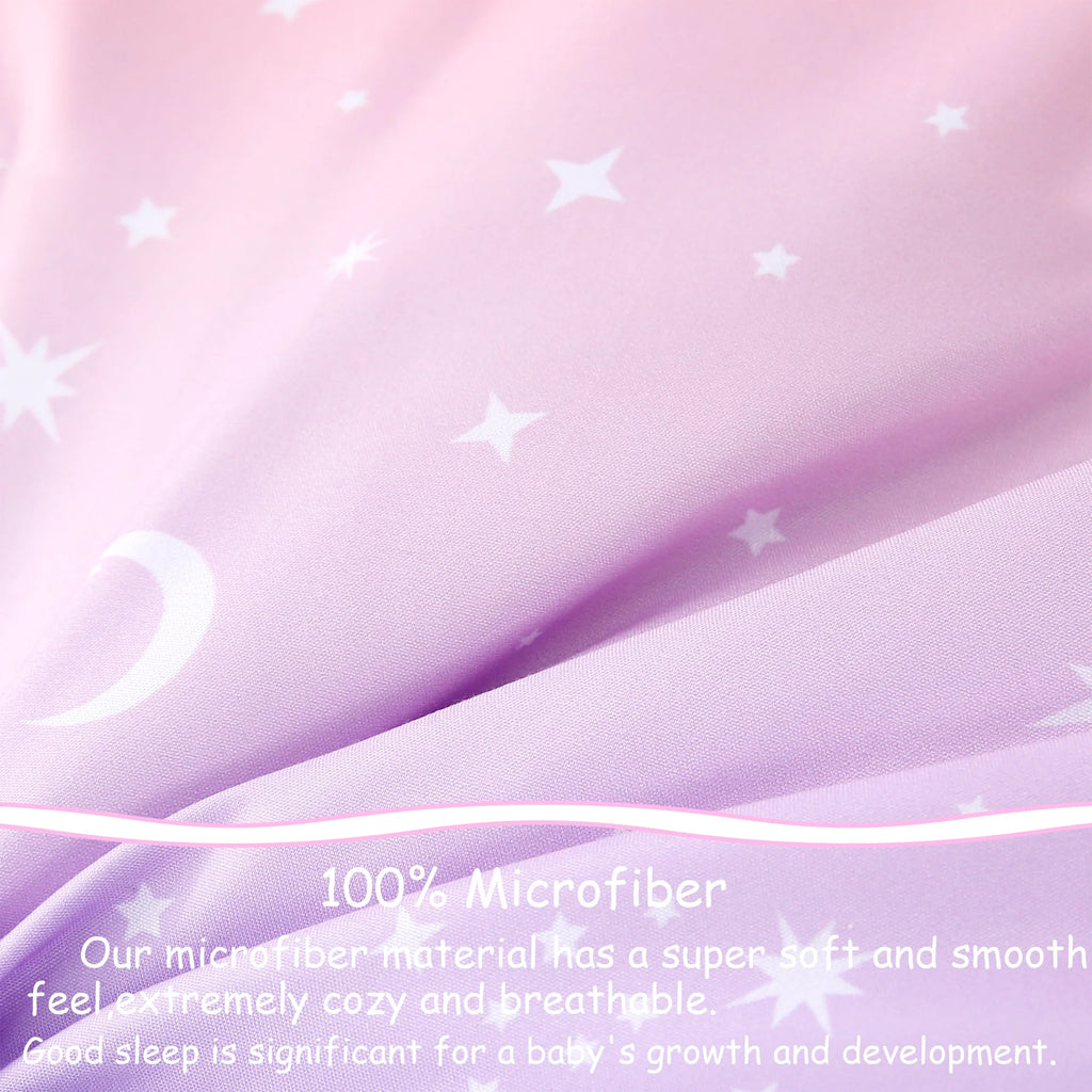 4-Pcs Toddler Bedding Set Microfiber Purple Orange J3304