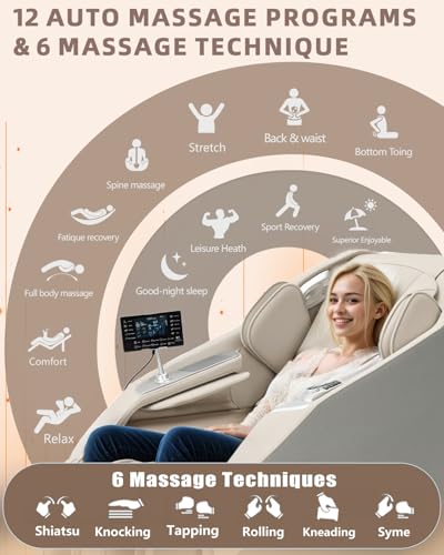 3D Full Body Massage Chair Zero Gravity Heat Grey M607472