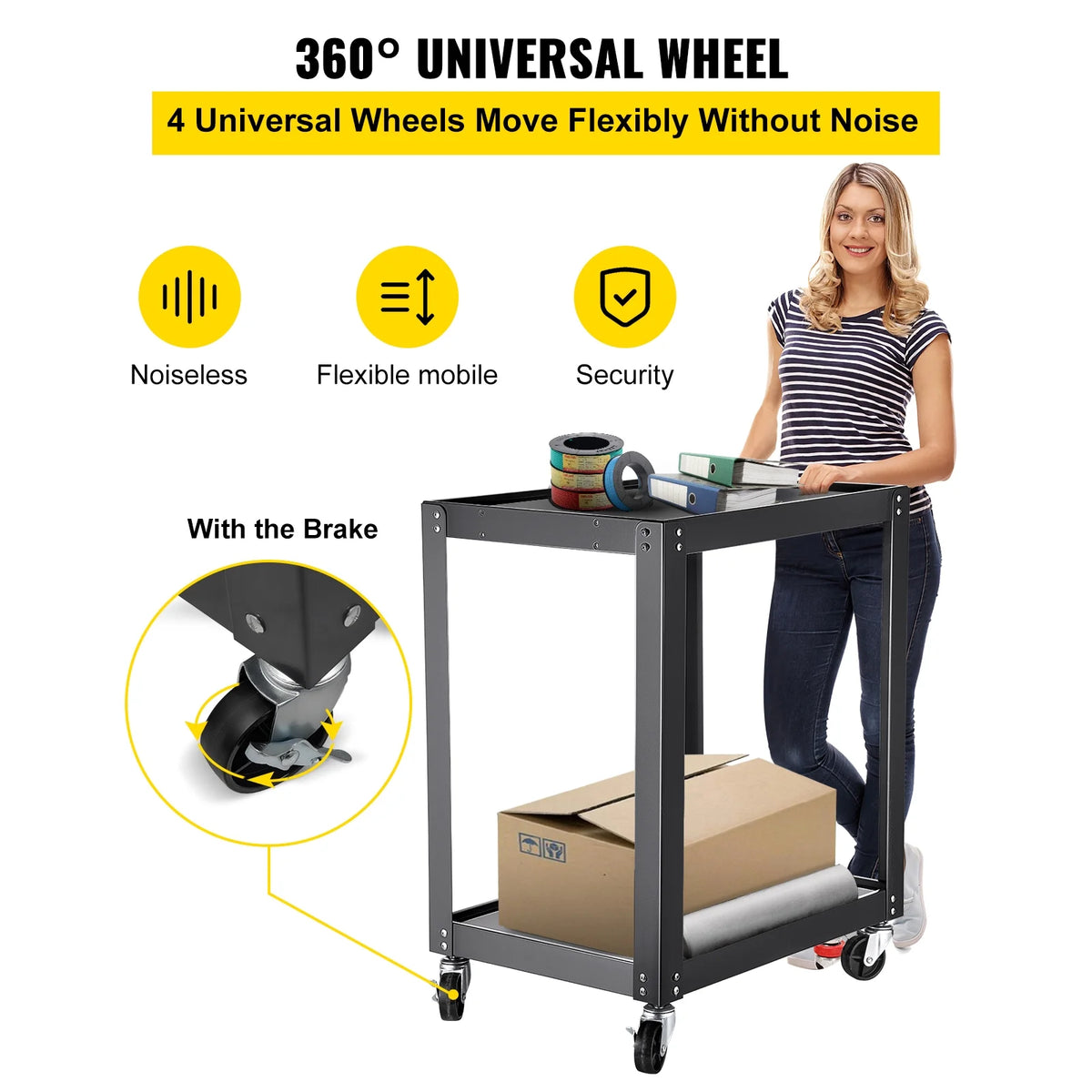Steel Media Cart with Power Strip K478393