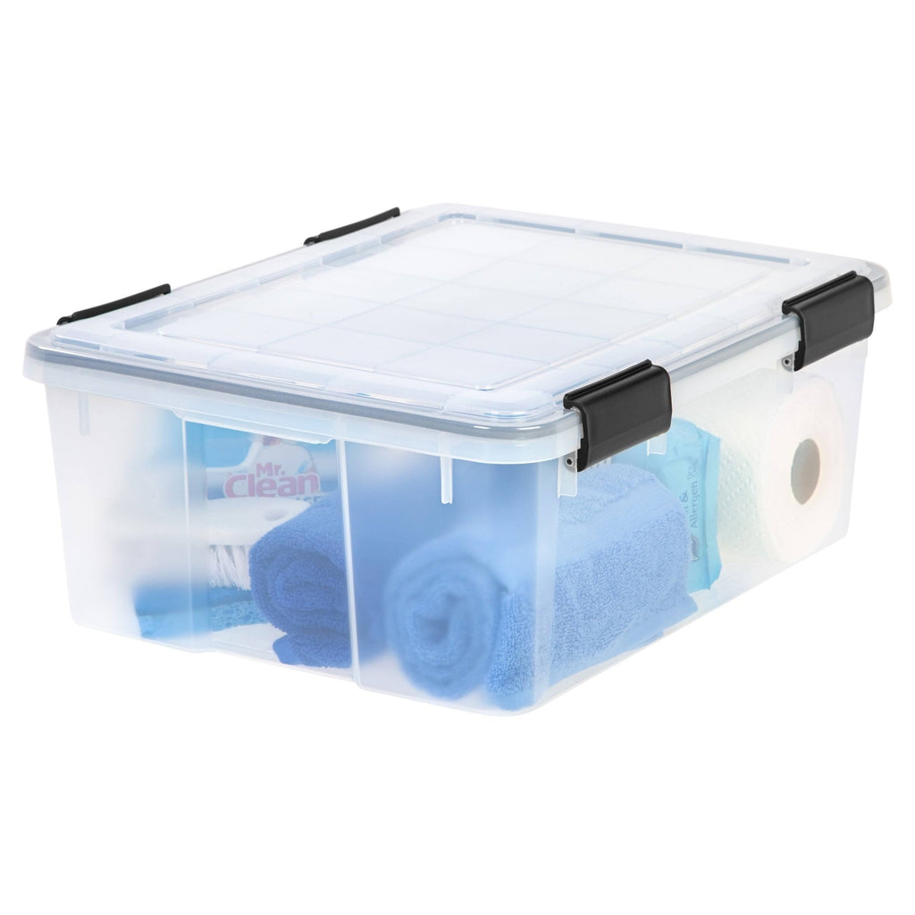 Clear 30 Quart Weathertight Storage Box, 6 Pack L689389