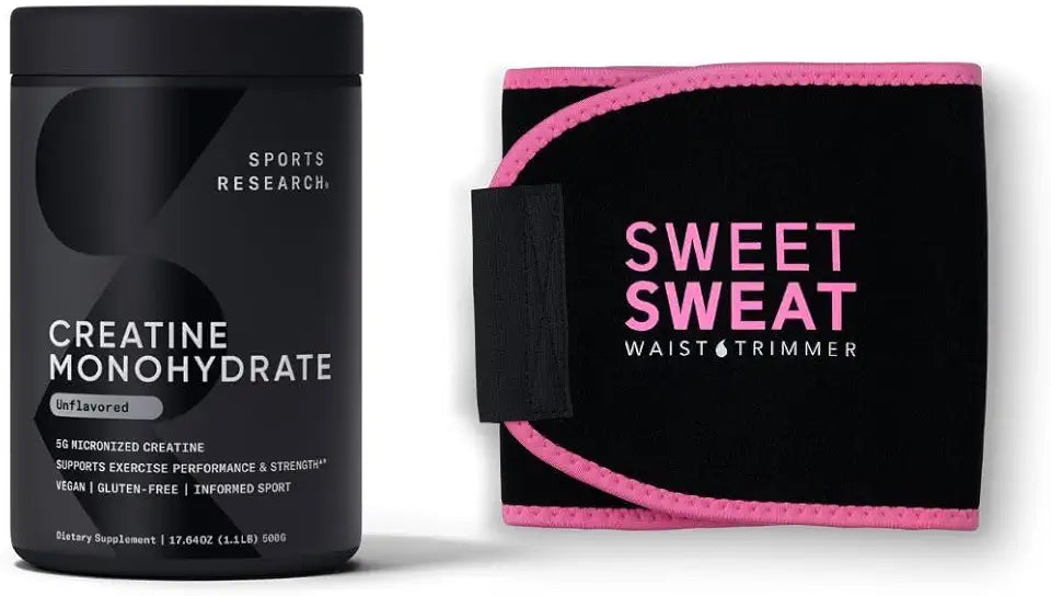 Creatine Monohydrate and Waist Trimmer Black Pink Large E5188