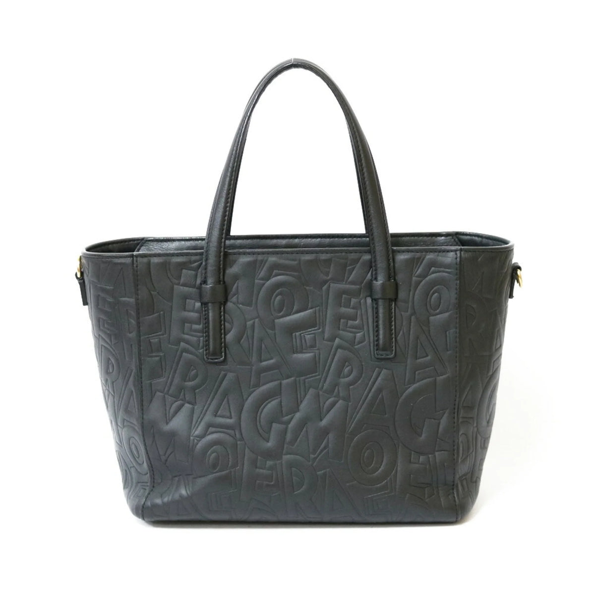 Pre-Owned Black Leather Handbag I698