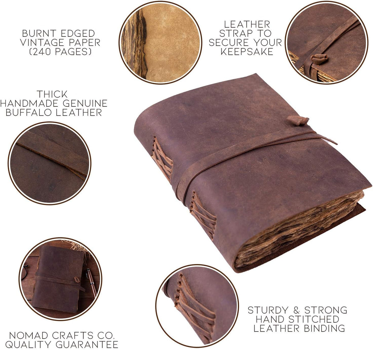 Handmade Leather Bound Journal 240 Pages Pack of 2 W839785