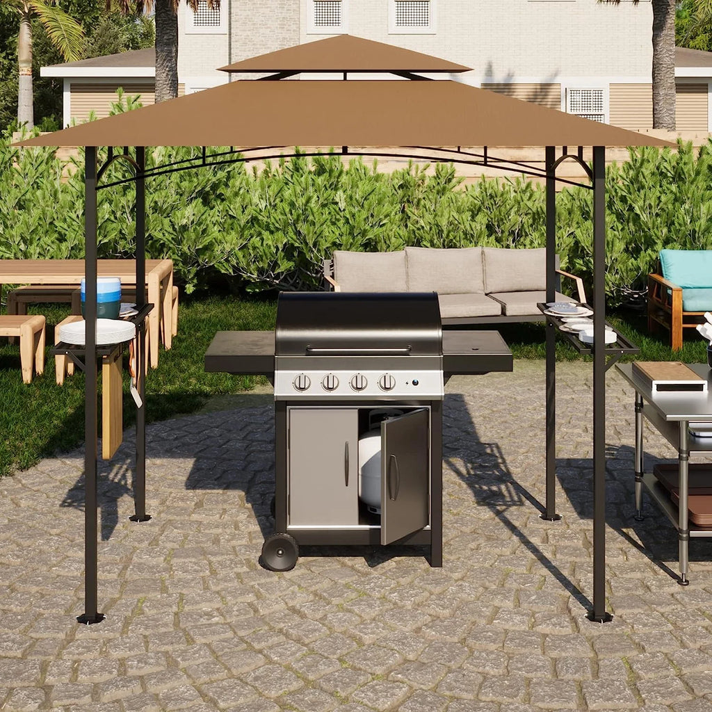 Khaki 8 x 5 FT Grill Canopy with Air Vent Z73318