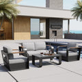 4 Pieces Aluminum Patio Furniture Set Dark Grey G8266
