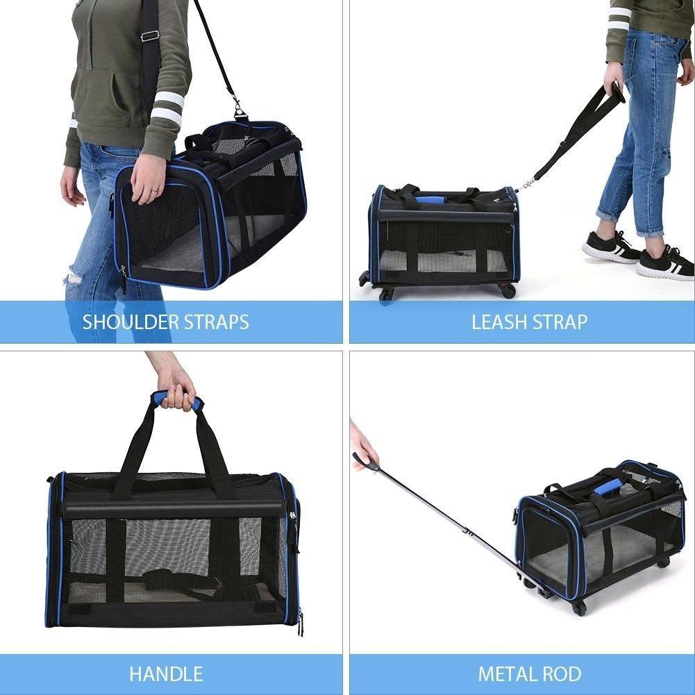 Removable Wheeled Pet Travel Carrier P374