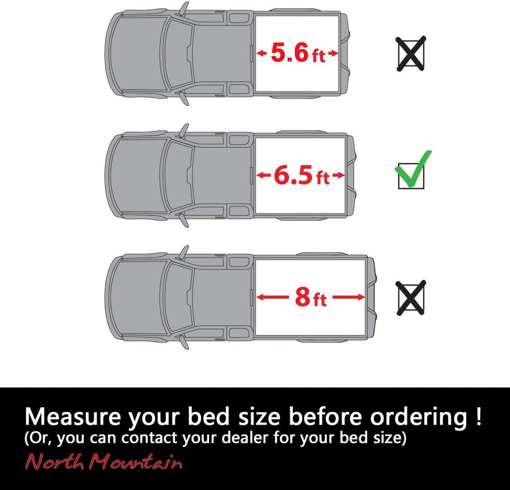 Soft Roll Up Tonneau Cover for Pickup 6.5ft Bed I105626